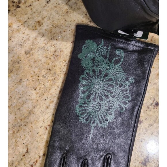New! Women Size XL Black Leather Lined 10" Gloves Henna Tattoo Fairy Whimsigoth - Picture 5 of 16